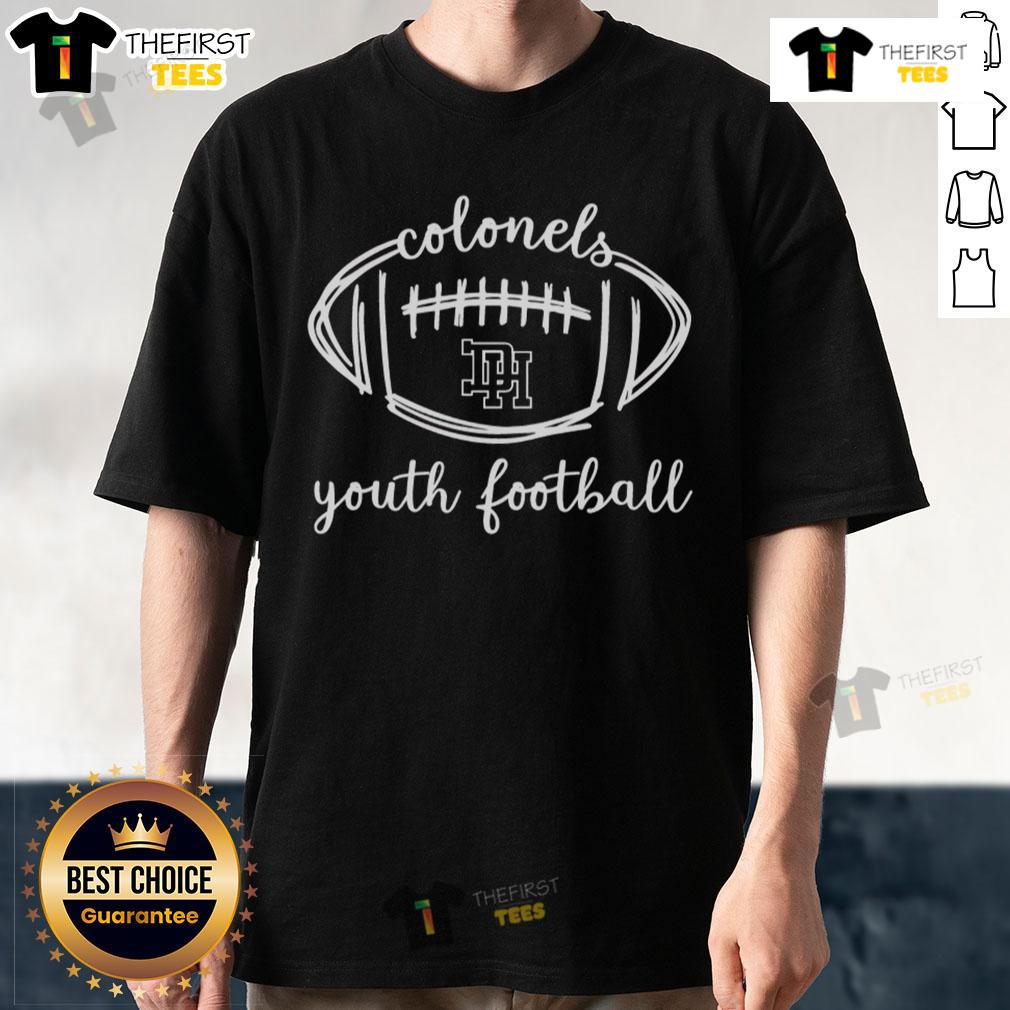 Official Dixie Colonels Football Sketch T Shirt Alt Text: Official Dixie Colonels Football Sketch T-Shirt featuring a detailed football design and team colors, perfect for fans.