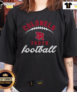 Alt Text: Official Dixie Colonels Youth Football Ladies Tee featuring team logo and vibrant colors, perfect for young fans.