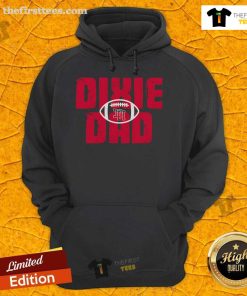 Alt Text: Official Dixie Football Dad Hoodie in black with bold lettering, perfect for proud football dads and team supporters.
