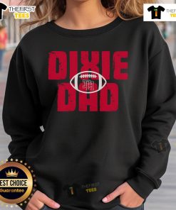 Official Dixie Football Dad Sweatshirt in navy blue, featuring bold white lettering for proud football dads.