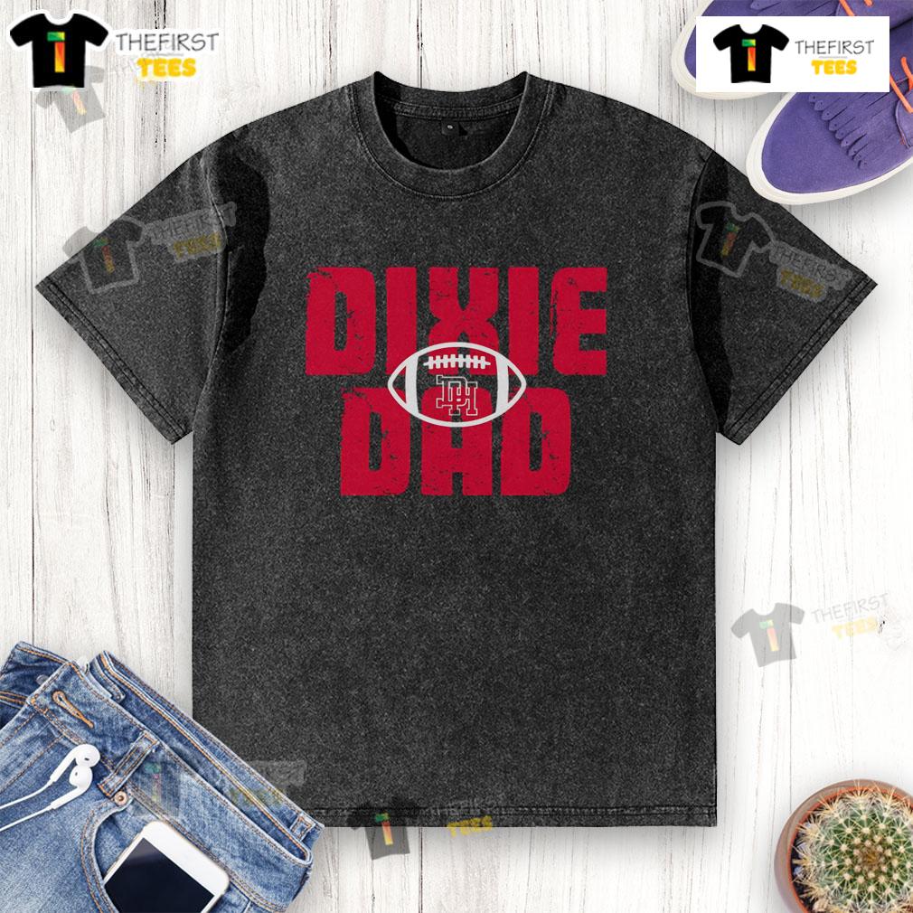 Official Dixie Football Dad Washed T Shirt Official Dixie Football Dad washed t-shirt in blue, featuring bold lettering and a casual, comfortable fit for fans.