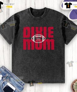 Official Dixie Football Mom washed t-shirt in vibrant colors, perfect for supporting your team on game day.