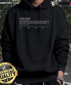 Official Donald Trump Hillary Schlonged By Obama Hoodie featuring a bold graphic design and political humor.