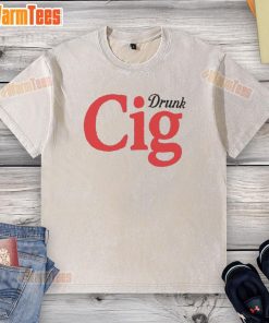 Official Drunk Cig Washed T-Shirt featuring a vintage design and relaxed fit, perfect for casual outings and comfort.
