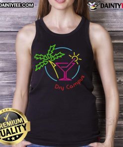 Official Dry Campus Neon Tank Top featuring vibrant colors and bold lettering, perfect for summer events and campus life.