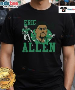Official Eagles Eric Allen Signature T-Shirt featuring team colors and player autograph design for fans and collectors.