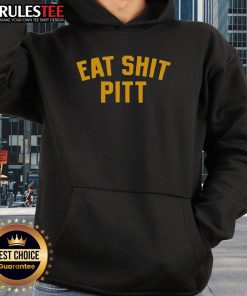 Official Eat Shit Pitt West Virginia Mountaineers football hoodie featuring team colors and logo, perfect for fans.