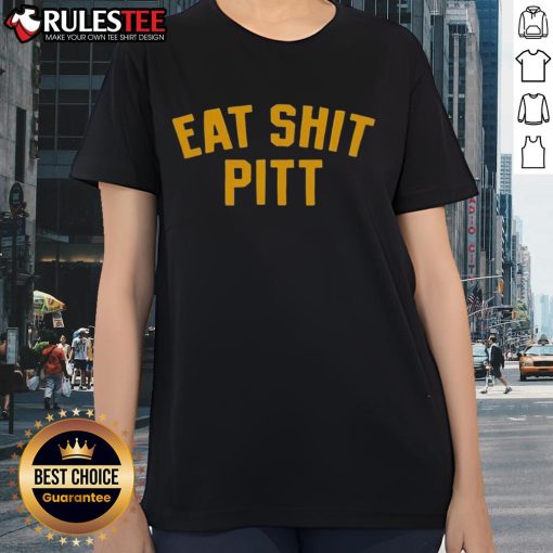 Official Eat Shit Pitt West Virginia Mountaineers Football ladies tee, perfect for fans showcasing team pride and spirit.