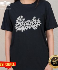 Alt Text: Official Eminem Shady Limited Logo Ladies Tee featuring a stylish design for fans of the iconic rapper.