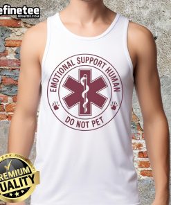 Official Emotional Support Human Do Not Pet Logo Tank Top featuring a vibrant design for pet-friendly environments.
