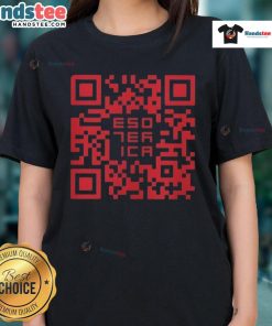 Official Esoterica QR Code Ladies Tee featuring a stylish design and unique QR code for exclusive content.