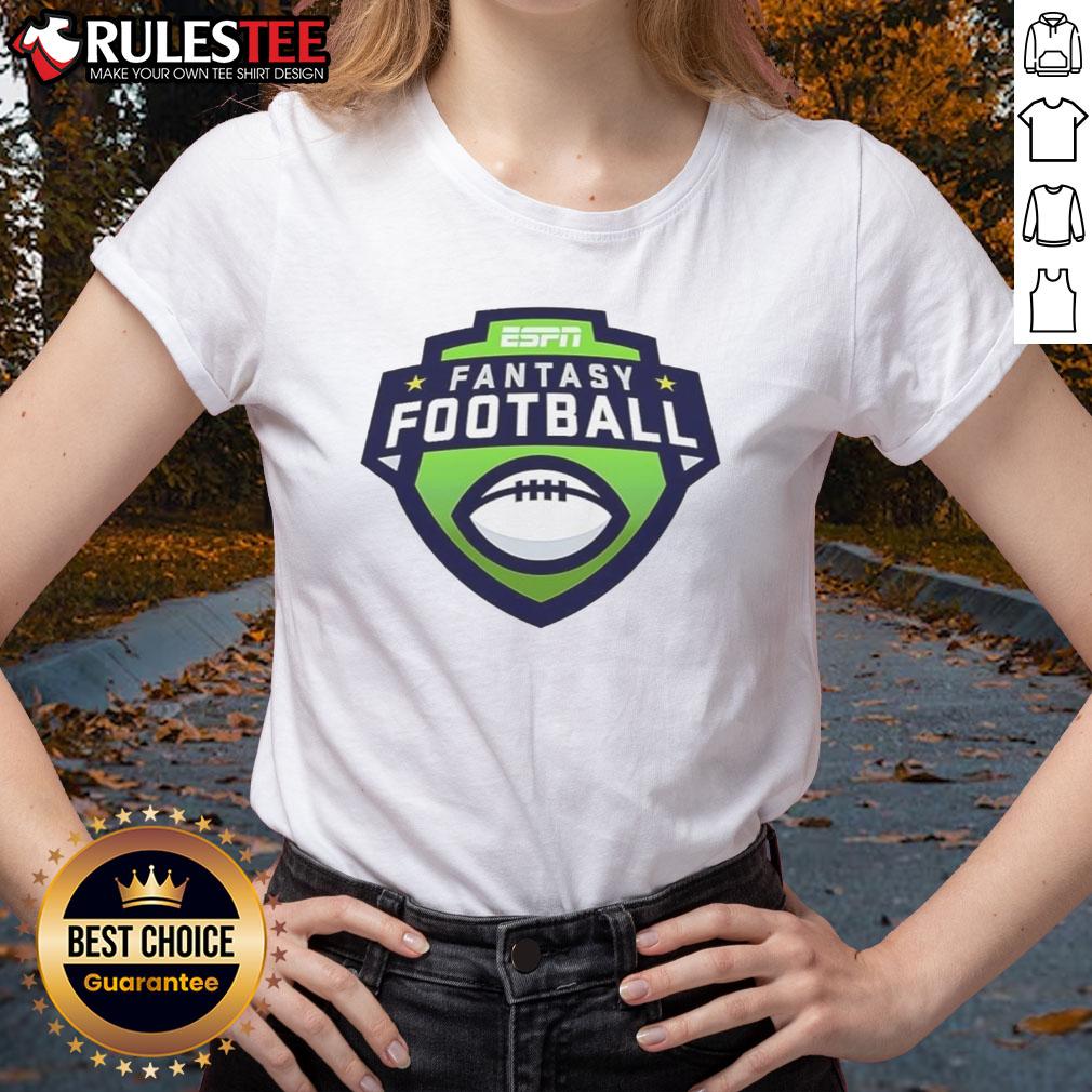 Official Espn Fantasy Football 2025 Logo Ladies Tee Official ESPN Fantasy Football 2025 logo on a stylish ladies tee, perfect for female fantasy sports fans.