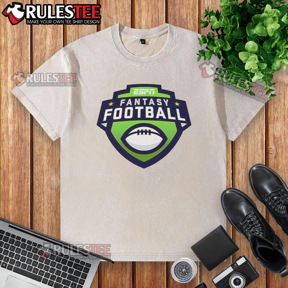 Official Espn Fantasy Football 2025 Logo Washed T Shirt Official ESPN Fantasy Football 2025 logo on a washed t-shirt, perfect for fans and players of fantasy football.