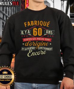 Official Fabrique Il Y A 60 Ans sweatshirt celebrating 60th anniversary with playful design and vibrant colors.