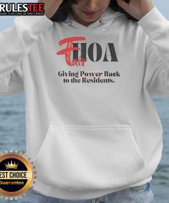 Official Fairhoa hoodie promoting community empowerment and giving power back to the residents.