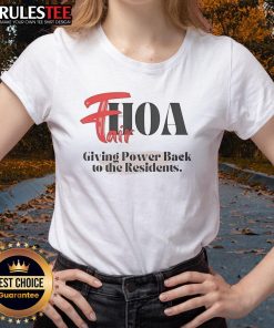 Official Fairhoa Giving Power Back to the Residents Ladies Tee featuring a stylish design for community empowerment.