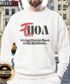 Official Fairhoa Giving Power Back to the Residents sweatshirt in vibrant colors, promoting community empowerment and unity.