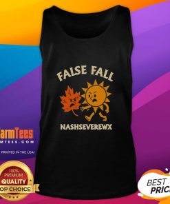 Official False Fall Nashseverewx tank top displayed on a mannequin, showcasing stylish design and vibrant colors.