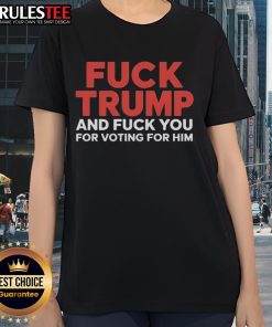 Premium ladies tee featuring 'Fck Trump' slogan, perfect for expressing political views and protest fashion.