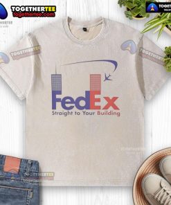 Official FedEx Straight To Your Building Washed T-Shirt featuring a stylish design and comfortable fit for casual wear.