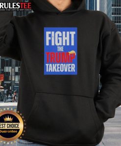 Official Fight The Trump Takeover Hoodie displayed on a mannequin, showcasing bold graphics and comfortable design.