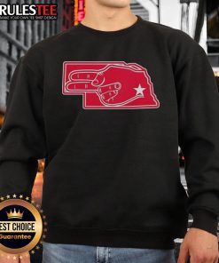 Official Fingers Nebraska Map Sweatshirt featuring a detailed Nebraska map design, perfect for fans and locals.