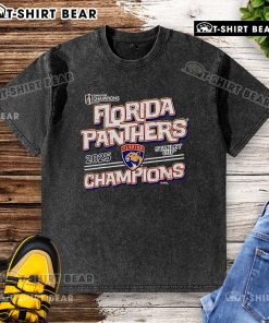 Official Florida Panthers 2025 Stanley Cup Champions washed t-shirt featuring team logo and celebratory design.
