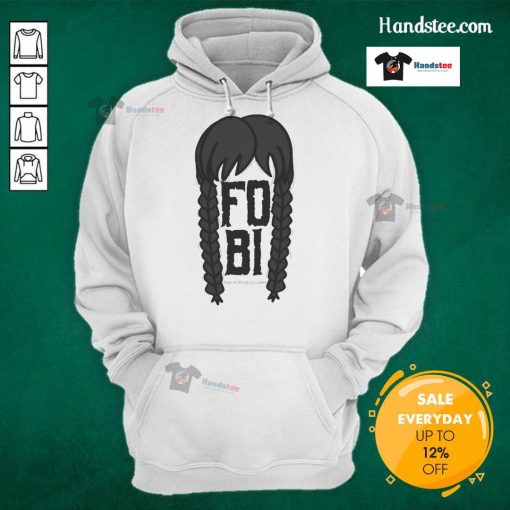 Official FOBI Fear Of Being Included Wednesday Addams Hoodie featuring iconic design and spooky aesthetic for fans.