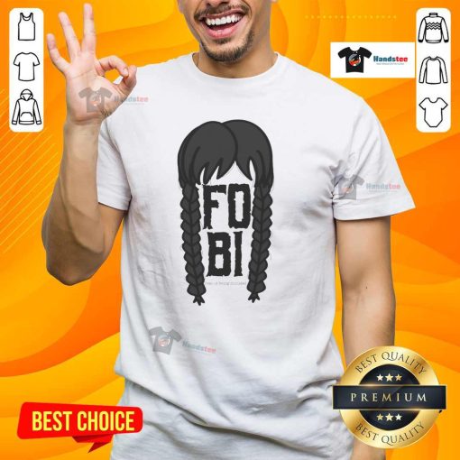 Official Fobi Fear Of Being Included Wednesday Addams T-Shirt featuring a unique design inspired by the iconic character.