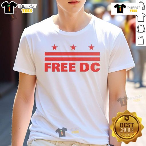 Official Free DC Logo Stars T-Shirt featuring a vibrant design with the iconic DC logo and star graphics.