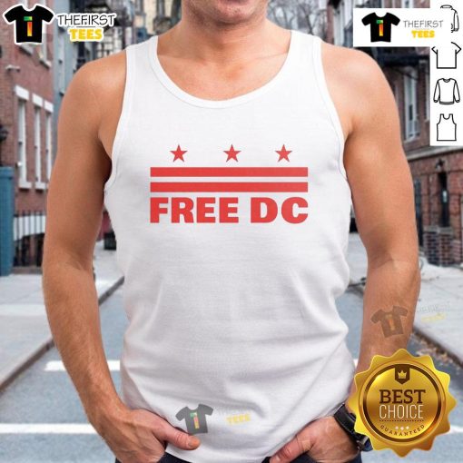 Official Free DC Logo Stars Tank Top featuring a bold design and vibrant colors, perfect for casual summer wear.