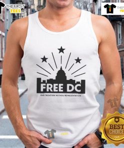 Official Free DC Statehood tank top promoting Washington DC equality and justice with a bold, eye-catching design.