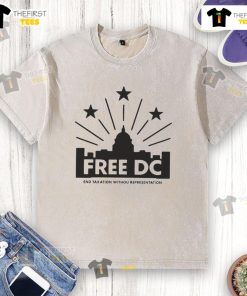 Official Free DC Statehood Washington DC Equality and Justice T-Shirt showcasing a bold design for statehood advocacy.