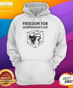 Official Freedom For Schrdinger's Cat Hoodie featuring a playful design and vibrant colors, perfect for science enthusiasts.