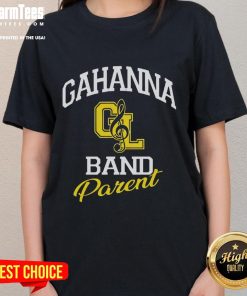 Official Gahanna Band Parent Triblend Logo Ladies Tee featuring a stylish design for proud band supporters.