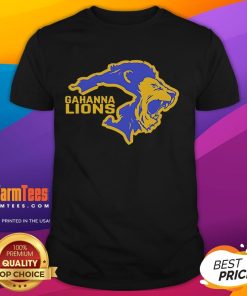 Alt Text: Official Gahanna Double Lion Logo T-Shirt featuring a bold lion graphic, perfect for Gahanna fans and apparel collectors.