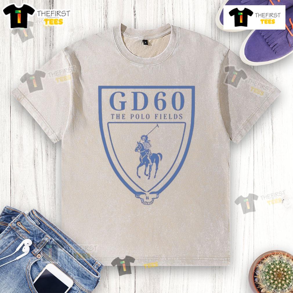 Official Gd60 The Polo Fields Logo Washed T Shirt Official GD60 Polo Fields logo on a washed t-shirt, showcasing a stylish and comfortable design for casual wear.