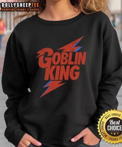 Official Goblin King sweatshirt featuring a stylish design, perfect for fans of fantasy and unique apparel.