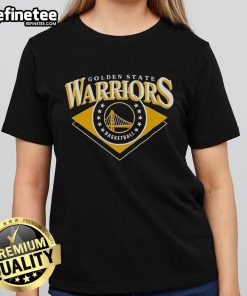 Alt Text: Official Golden State Warriors NBA ladies tee featuring team logo and vibrant colors, perfect for female fans.