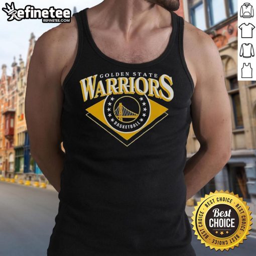 Alt Text: Official Golden State Warriors NBA tank top featuring team colors and logo, perfect for fans and summer wear.