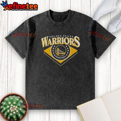 Official Golden State Warriors NBA washed t-shirt in blue, featuring team logo and comfy fit for fans and casual wear.