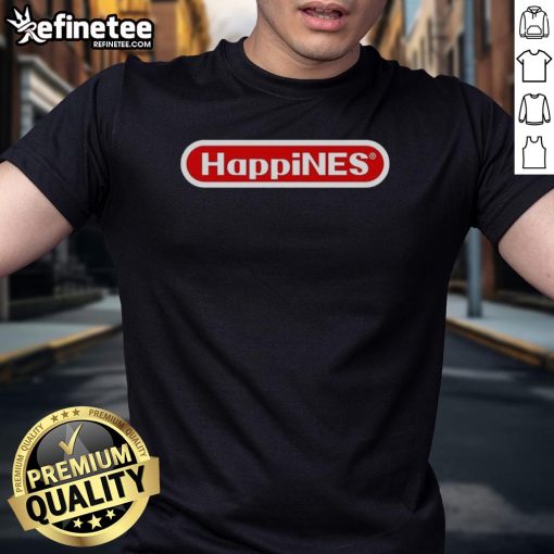 Alt Text: Official Happynes X Nintendo Logo T-Shirt featuring vibrant graphics and a stylish design for fans of gaming apparel.