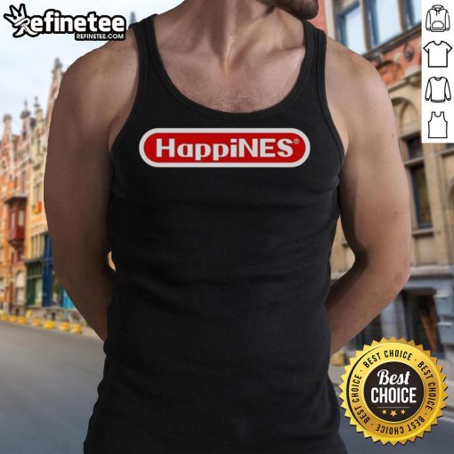 Alt Text: Official HappyNES X Nintendo logo tank top featuring a vibrant design perfect for retro gaming fans.