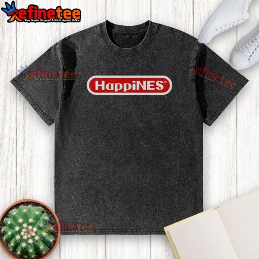 Official HappyNES X Nintendo logo washed t-shirt featuring a retro design perfect for gamers and fans of Nintendo.