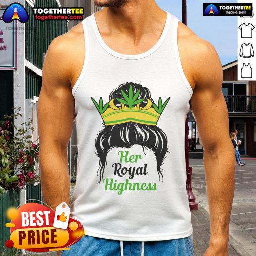 Alt Text: Stylish Official Her Royal Highness Tank Top displayed on a mannequin, perfect for casual royal-themed outfits.