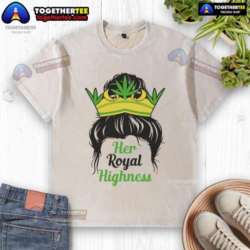Official Her Royal Highness washed t-shirt featuring a stylish design for royal fans and fashion enthusiasts.