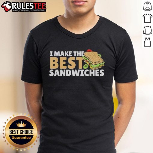 Alt Text: Official Hero Sandwich Maker T-Shirt featuring 'I Make The Best Sandwiches' design for free DC event.