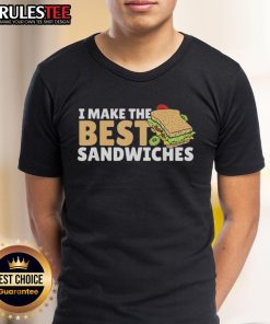 Alt Text: Official Hero Sandwich Maker T-Shirt featuring 'I Make The Best Sandwiches' design for free DC event.