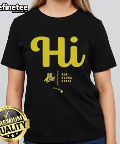 Official Hi 808 All Day Aloha State Ladies Tee featuring vibrant design and comfortable fit for casual wear.