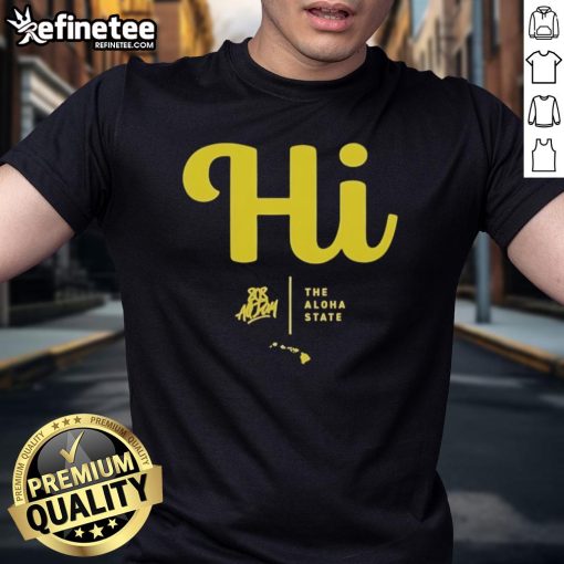 Official Hi 808Allday The Aloha State T-Shirt showcasing vibrant design with Hawaiian themes, perfect for island vibes.